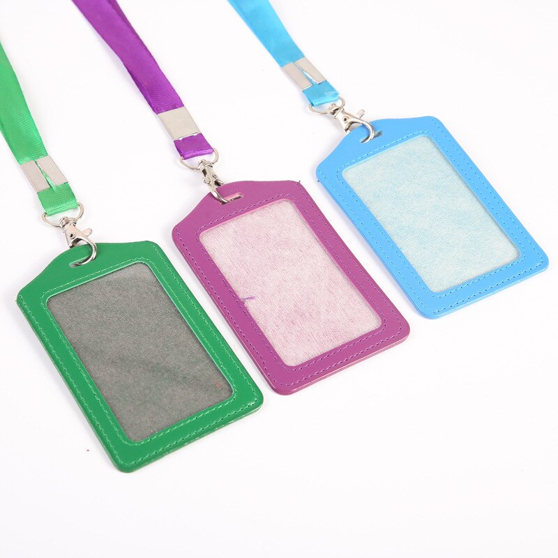 Work Card Holders With Lanyard PU Bank Card Name Credit Card Holders Card Bus ID Holders Identity Badge With Neck Strap