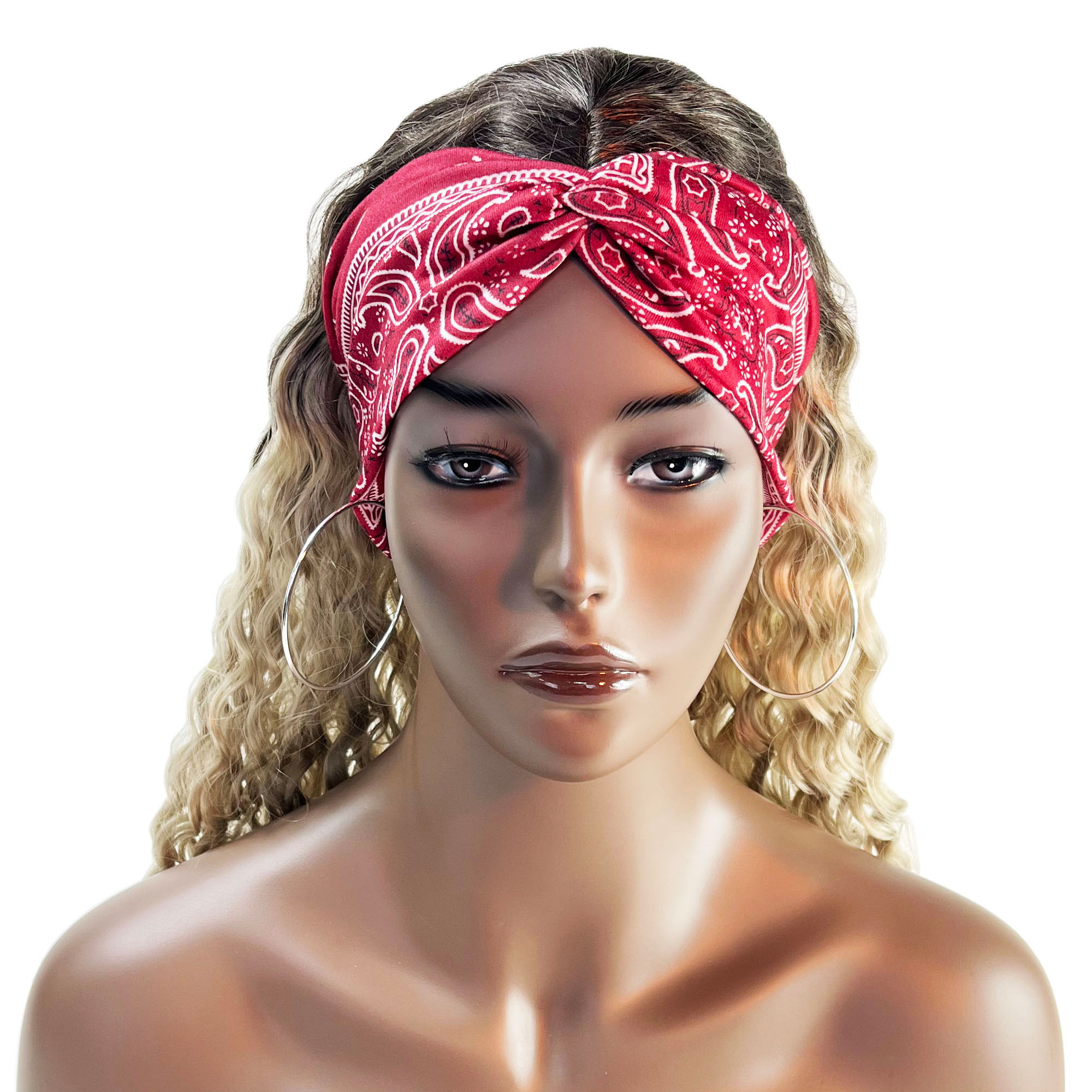 Fasce per la testa fascia per capelli con elasticità incrociata Bandana Stampa Avvolgente per la testa fascia sportiva di bellezza