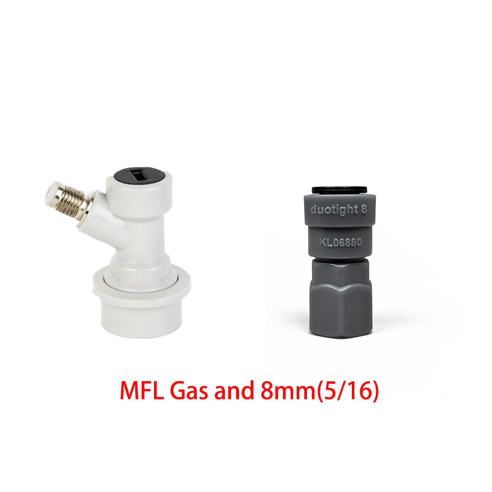 KegLand Ball Lock Keg Disconnect Liquid / Gas Connectors 1/4'' And duotight - FFL x 8mm(5/16) Or 9mm(5/8) Beer Home Brewing: light yellow