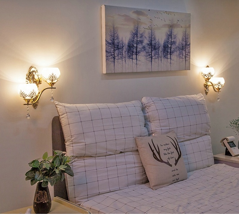 Moderne Led wandlamp Europese Stijl Goud wandlamp Slaapkamer Reading Lampen Gang Trappen Gangpad Licht Home Decoration Armatuur