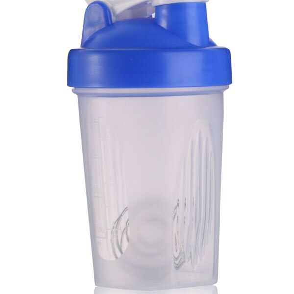 400ml shaker flaske mix protein pulver gym sports vandflaske med omrøring bold lækagesikkert låg praktisk og: Blå