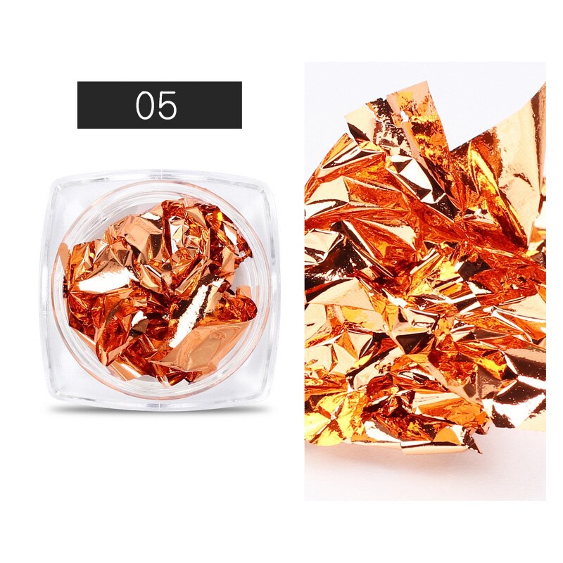 1 Box Nail Art Sticker Kleurrijke Onregelmatige Folies Papier Goud 3D Flakies Manicure Nail Art Diy Decoratie Accessoires