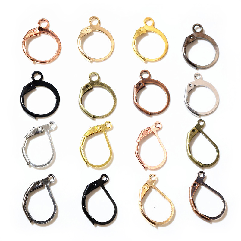 30-50 uds/lote de oro plata francés pendiente ganchos de alambre configuración Base aros pendientes para bricolajes artículos de fabricación de joyas al por mayor