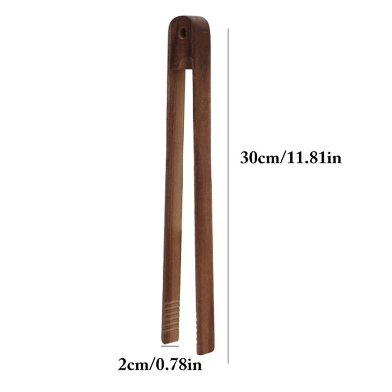 Bakken Tang Lange Handvat Bamboe Non-stick Voedseltangen Brood Tang Dessert Tang Natuurlijke Bamboe Voedsel Tang Clip Bbq tool: color 2