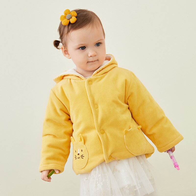 Balabala Jongen Jas Baby Casual Jas Vrouwelijke Baby Jas Dikke Warme Corduroy Casual Jas: Yellow / 12m