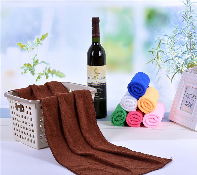 Goedkope 30*70cm microvezel handdoek met hoog absorptievermogen voor droog haar, effen kleur, snel drogende microvezel handdoeken voor in de kapperszaak.