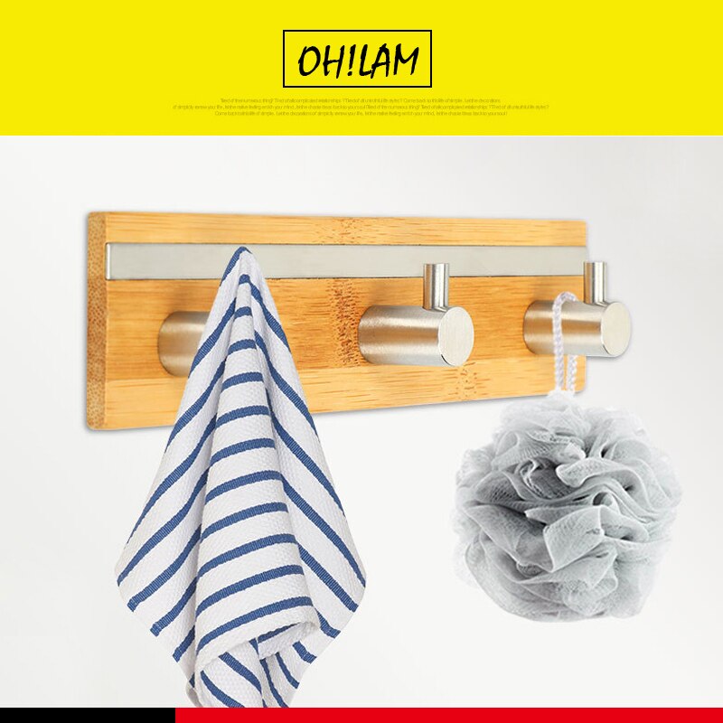 Creatieve Muur Hoed Kleding Lijm Massief Houten Muur Hangers Vouwen Kapstok Houten Muur Woonkamer Keuken Wc Bamboe Rek