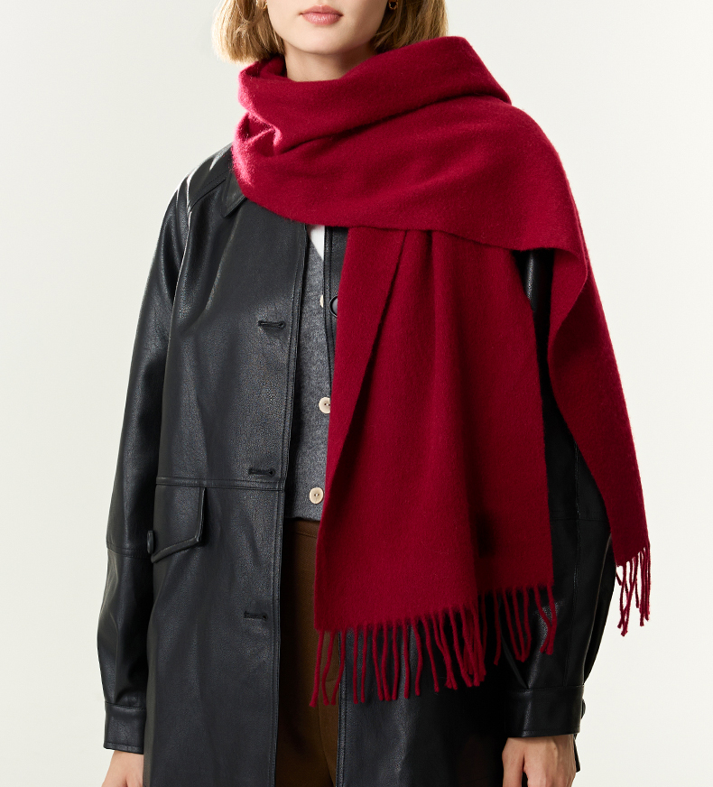 Solidlove bufanda de lana de invierno, bufandas para mujer, bufandas para adultos para damas, bufanda de lana Poncho de Cachemira a la para mujer: Rojo