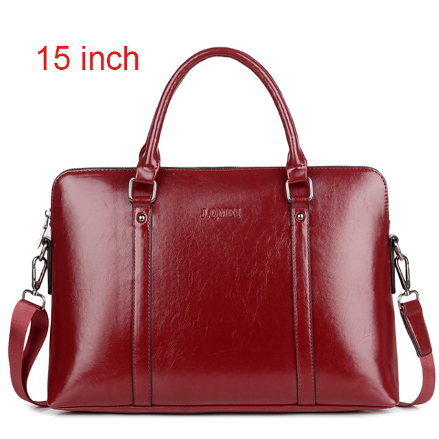 Frauen Laptop Tasche 14 15,6 Zoll Business Aktentaschen PU Leder Frauen Aktentasche Handtasche Frauen Notebook Computer Tragbare Büro Tasche: red wine 15 inch
