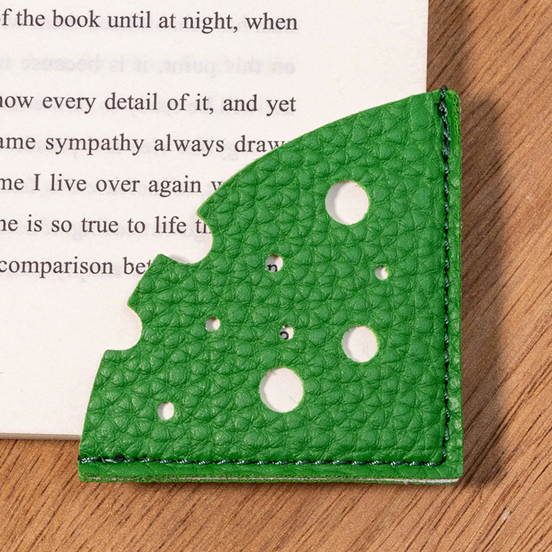 Cheese Shape Bookmark PU Book Marker Paper Corner Protection Anti-roll Marking Page Finder Book Accessories Reading: PURPLE
