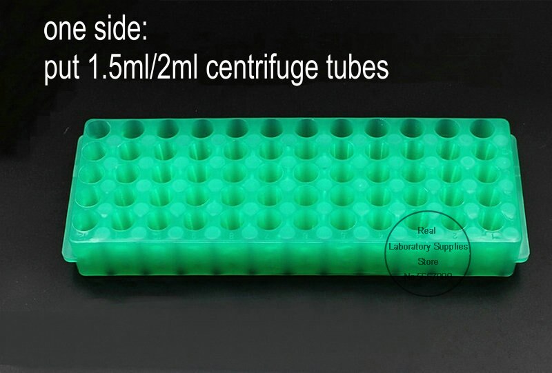 2 unidades laboratorio 60 agujeros plástico 0,5 ml/1,5 ml / 2ml doble lado Reversible diferentes agujeros tubo titular centrífuga tubo Rack