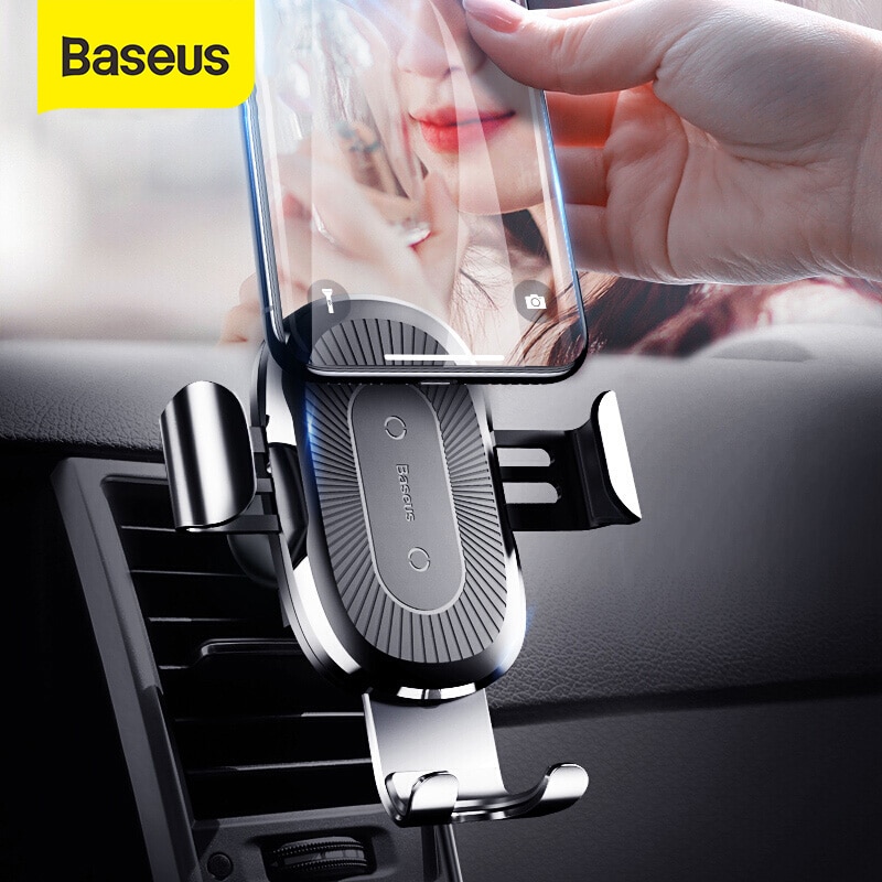 Baseus Qi Wireless Car Charger Voor Smart Phone Auto Draadloze Oplader 10W Snel Opladen Auto Air Vent Mount Phone houder