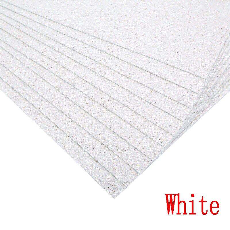 5sheets Glitter Foam Paper Sparkles Paper for Children's Craft Activities DIY Cutters Flash Handcraft Foam Paper Without Glue: White