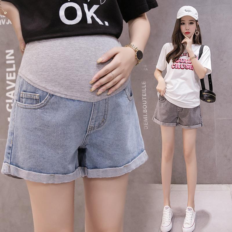neue Sommer Schwangere Frauen Dünne Bauch Kurze Jeans Mutterschaft Lose Denim Shorts H107