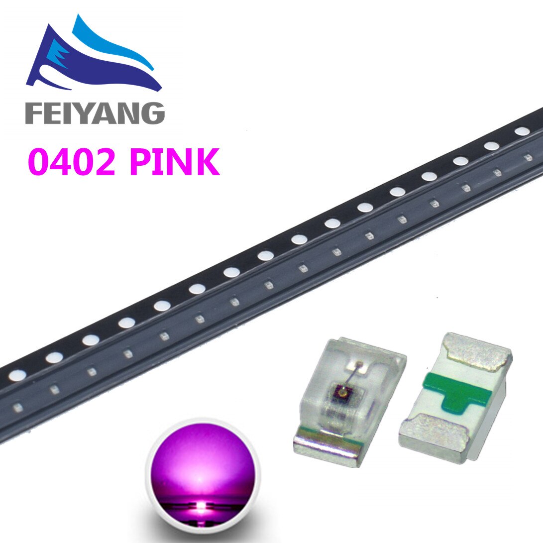 3000PCS 0402 SMD LED light-emitting diode smd Red Yellow Blue Green White Warm White 0range RGB 1.0*0.5*0.4MM 1005 super bright: Pink