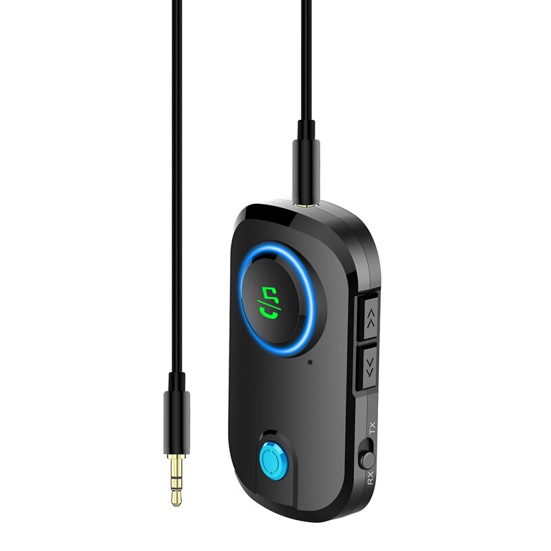 Bluetooth 5.0 o sender mottaker 3.5mm aux jack usb musikk trådløs adapter for bil pc tv hodetelefoner