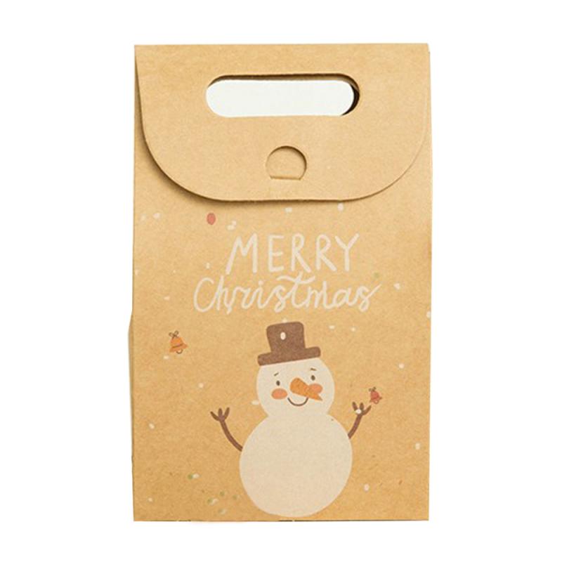 Xmas Box DIY Decor Verpakking Pouch Kerst Apple Candy Cookie Huidige Zak Kerstman Patroon Retro Kraftpapier Tote tas: 1