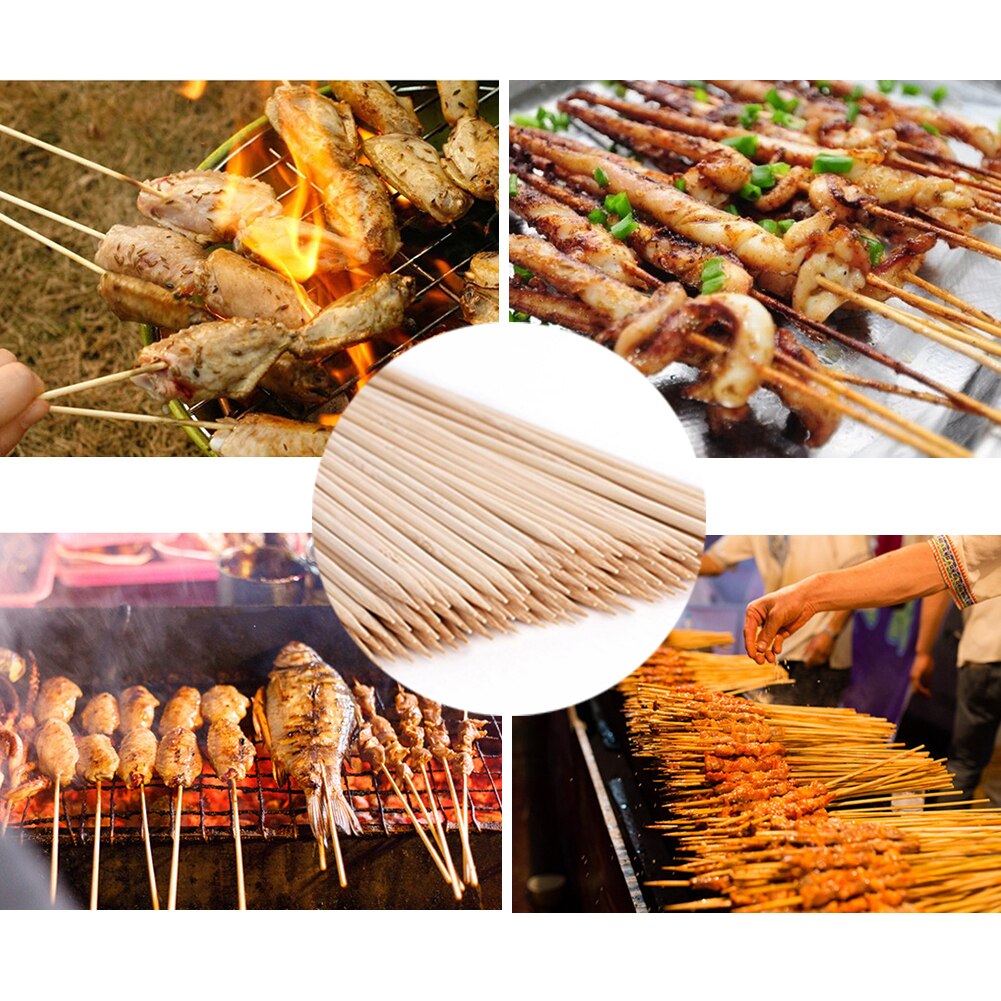 20cm*3mm BBQ Bamboo Skewers Bamboo Skewers Grill Shish Kabob Wood Sticks Barbecue BBQ Tools