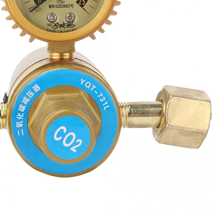 CO2 Regulator Pressure Regulator Carbon Dioxide Pressure Reducer Heated Pressure Gauge CN Plug Gas Reducer Pressure Measurement