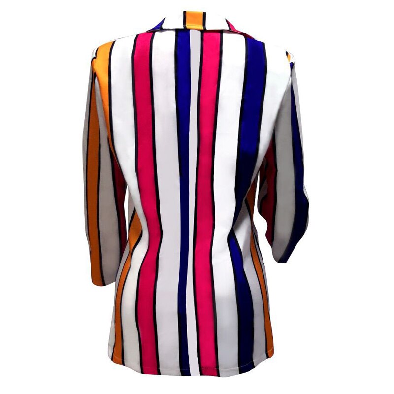 Blazers a rayas para mujer, chaquetas de manga larga para otoño, Tops elegantes de trabajo, trajes de negocios con botones, abrigos deportivos, ropa de calle