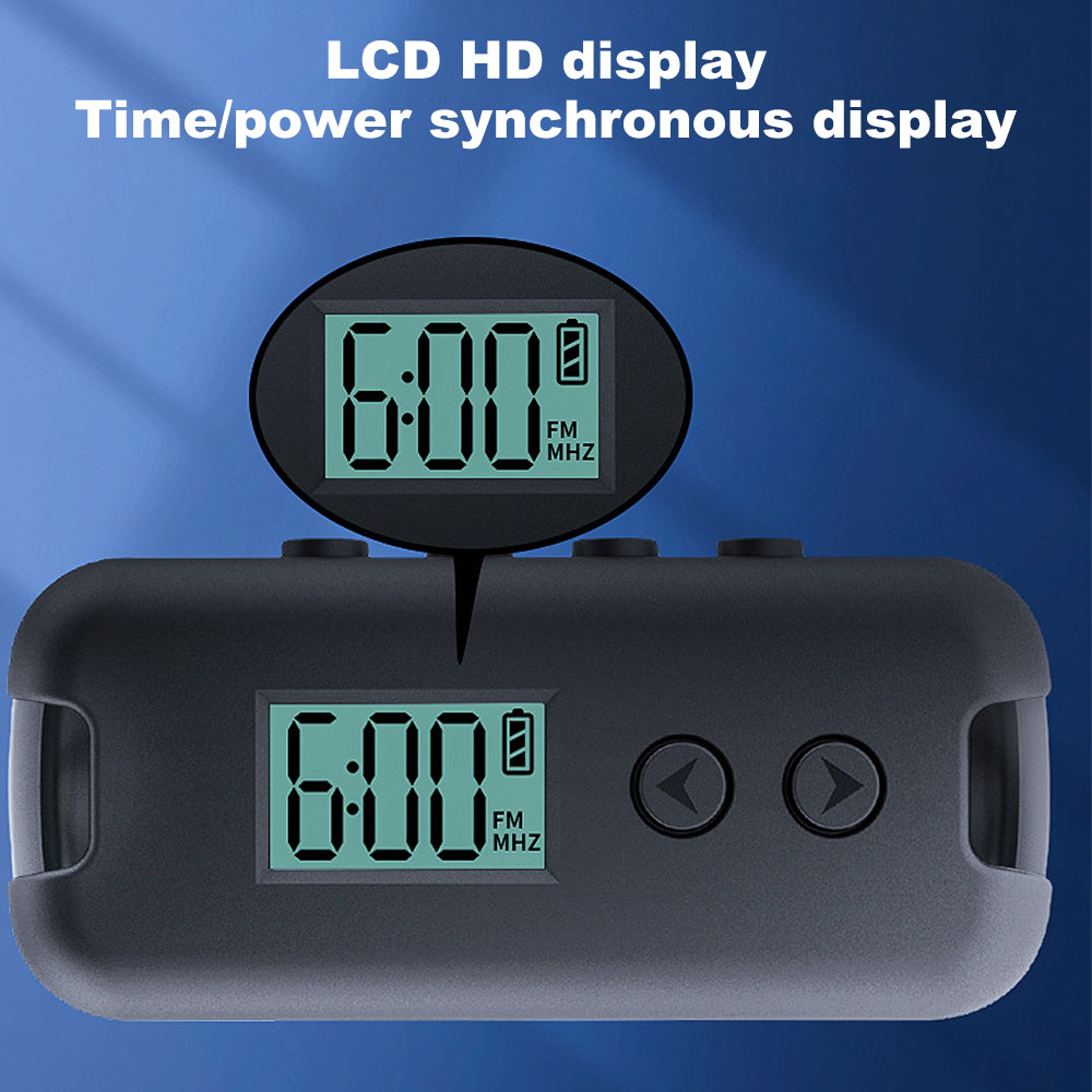 Draagbare fm-zakradio, mini-dsp-radio, 50-108 mhz met lcd-scherm, 3.5mm koptelefoons, handheld radio voor buitensporten