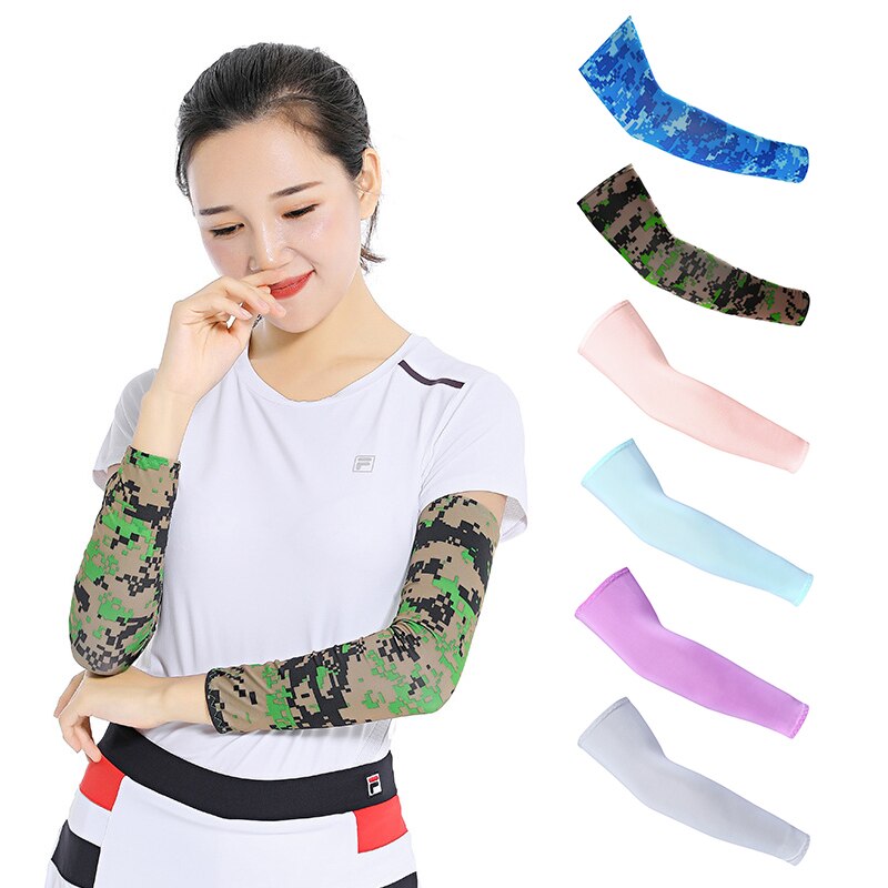 1 Pair Men Women Arm Warmers Summer Arm Sleeves Anti-UV Outdoor Drive Sport Travel Arm Warmers White Black Arm Cover