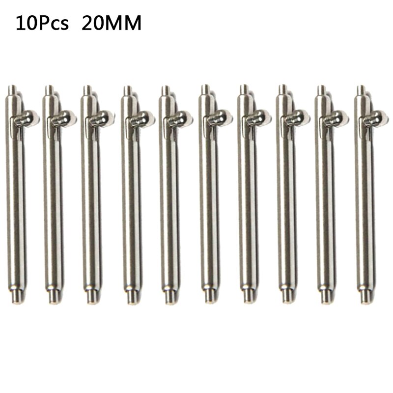 10 stuks snelspanveerstaven roestvrijstalen horlogebandbandpenstaaf eenvoudige installatiegereedschapsonderdelen 12 ~ 24mm: 5