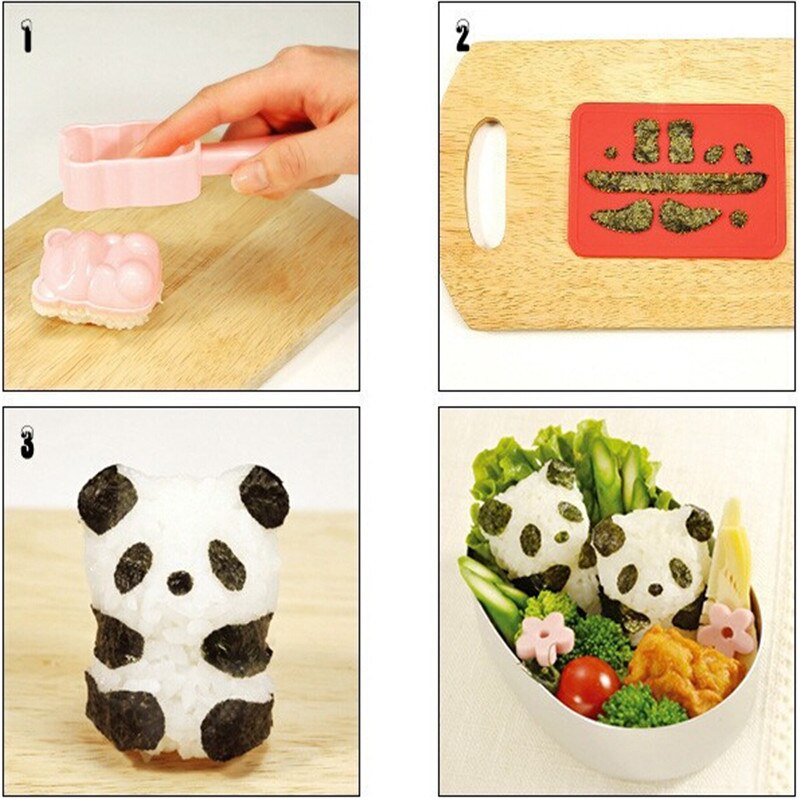3D creativo fai da te bella panda stampi per palline di riso Sushi Onigiri stampo Sushi creatore bazooka Bento strumenti di cottura accessori