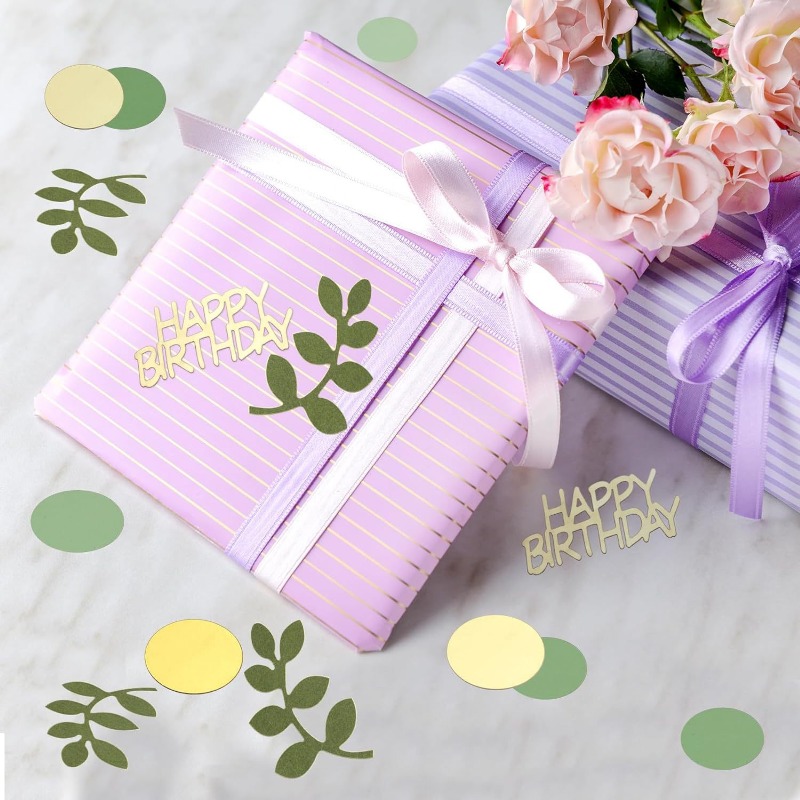 Salviegrønn gull gratulerer med dagen konfetti bursdagsborddekorasjoner strøkonfetti 30th 60th bursdagskake foliekonfettidekor