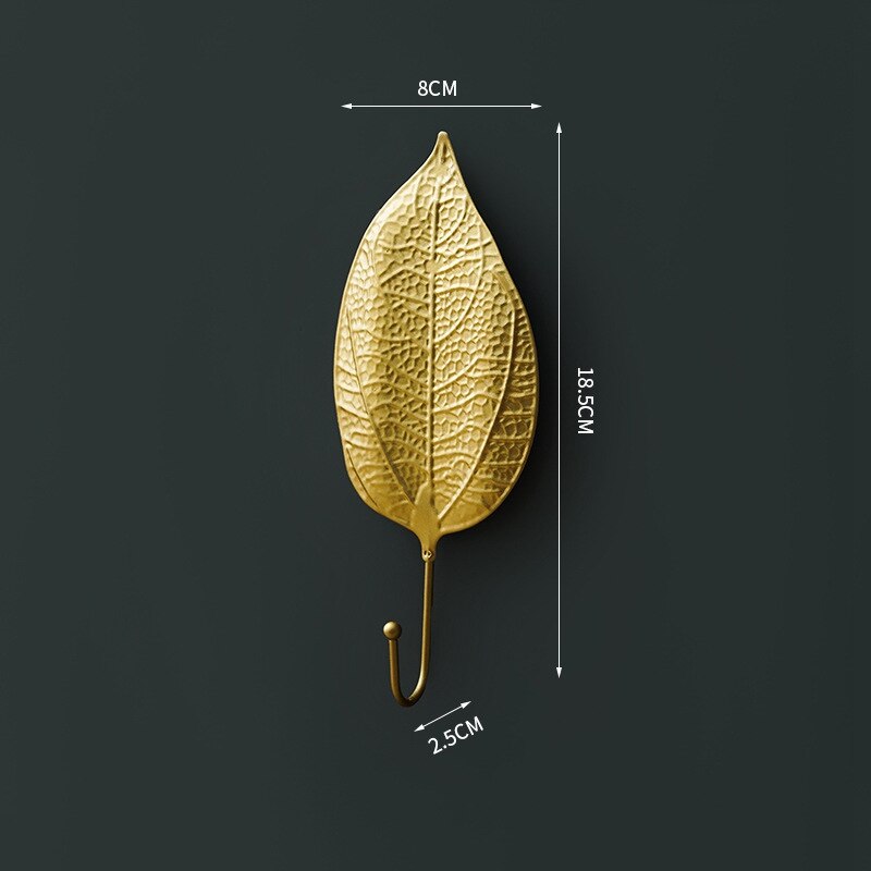Ganci appesi a forma di foglia d'oro retrò appendiabiti da parete senza punzonatura appendiabiti appendiabiti asciugamano organizzatore domestico autoadesivo: G