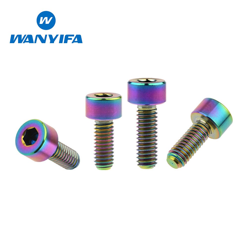 1Pcs Titanium Bolt M4x10 12 15mm Standard Head DIN912 Inner Hexagon Titanium Bicycle Stem Screws for Bike Parts