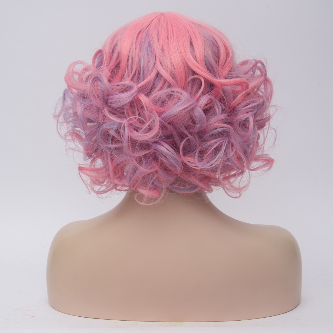 Similler – perruque synthétique courte bouclée pour femme, 10 pouces, coupe au carré, résistante à la chaleur, duveteuse, pour Costume d'halloween, mélange bleu, rose, rouge: SW1177D