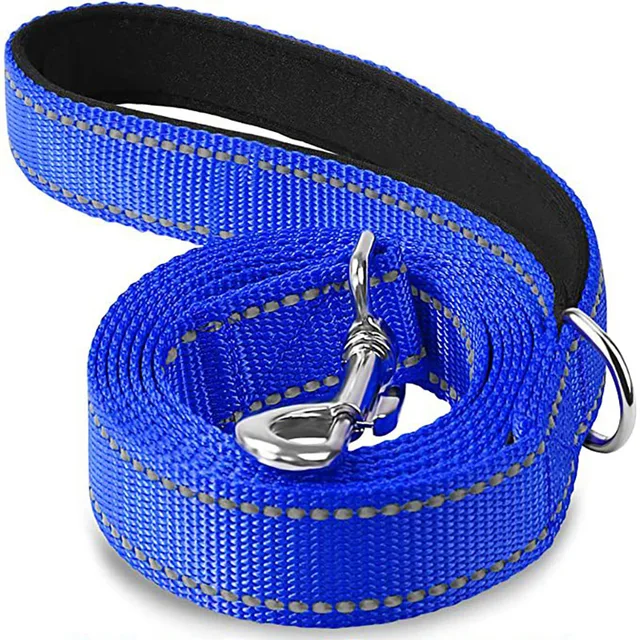 Cats Dogs Harness Collar Lead Strap Night Reflection Dog Pet Towing Rope 1.2/1.5/1.8m Guard Rope Pet Walking Training Leash Flea: L / DEEP BLUE