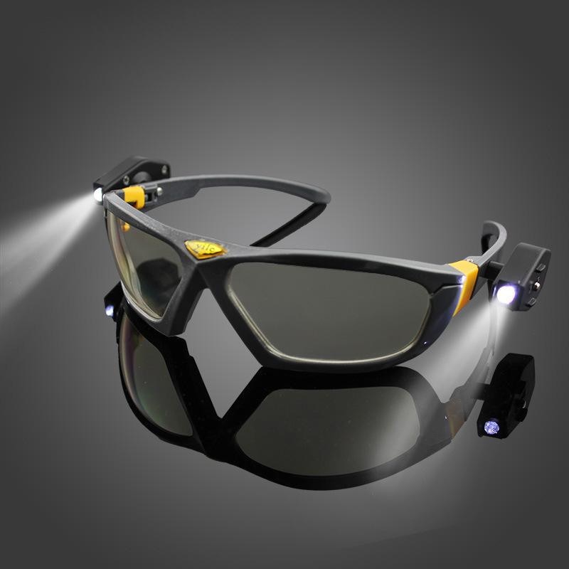 Safety Goggles Anti-impact Night Vision LED Light Goggles Reading laboratory Glasses Industrial Work Safety Night Riding Repair