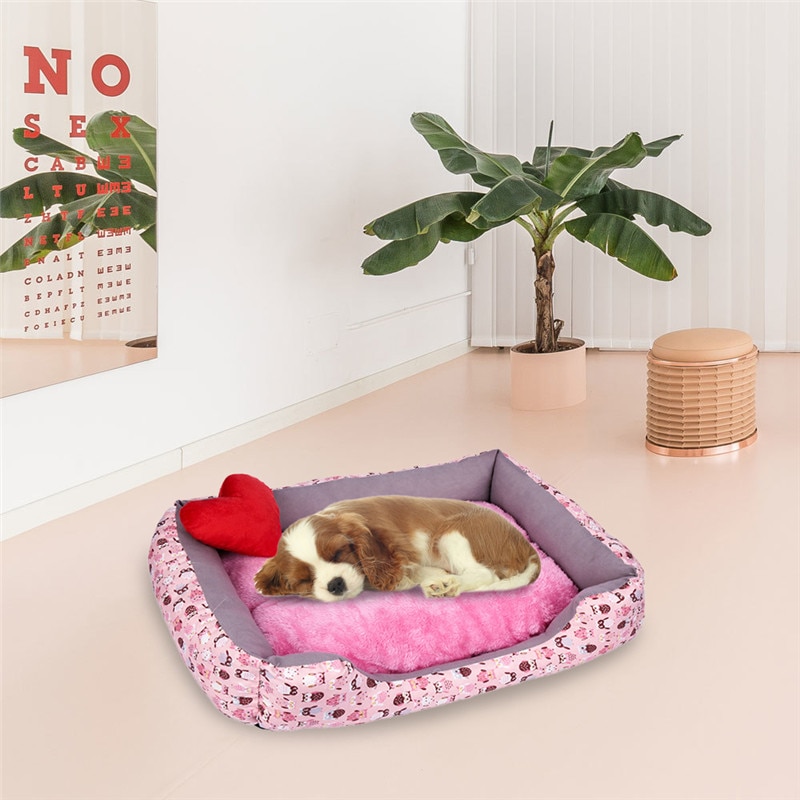 Pet Hond Kat Bed Pluche Bed Met Verwijderbare Pad Puppy Kitten Bed Kussen Mat Voor Alle Seizoenen Leuke Reizen Draagbare dierbenodigdheden