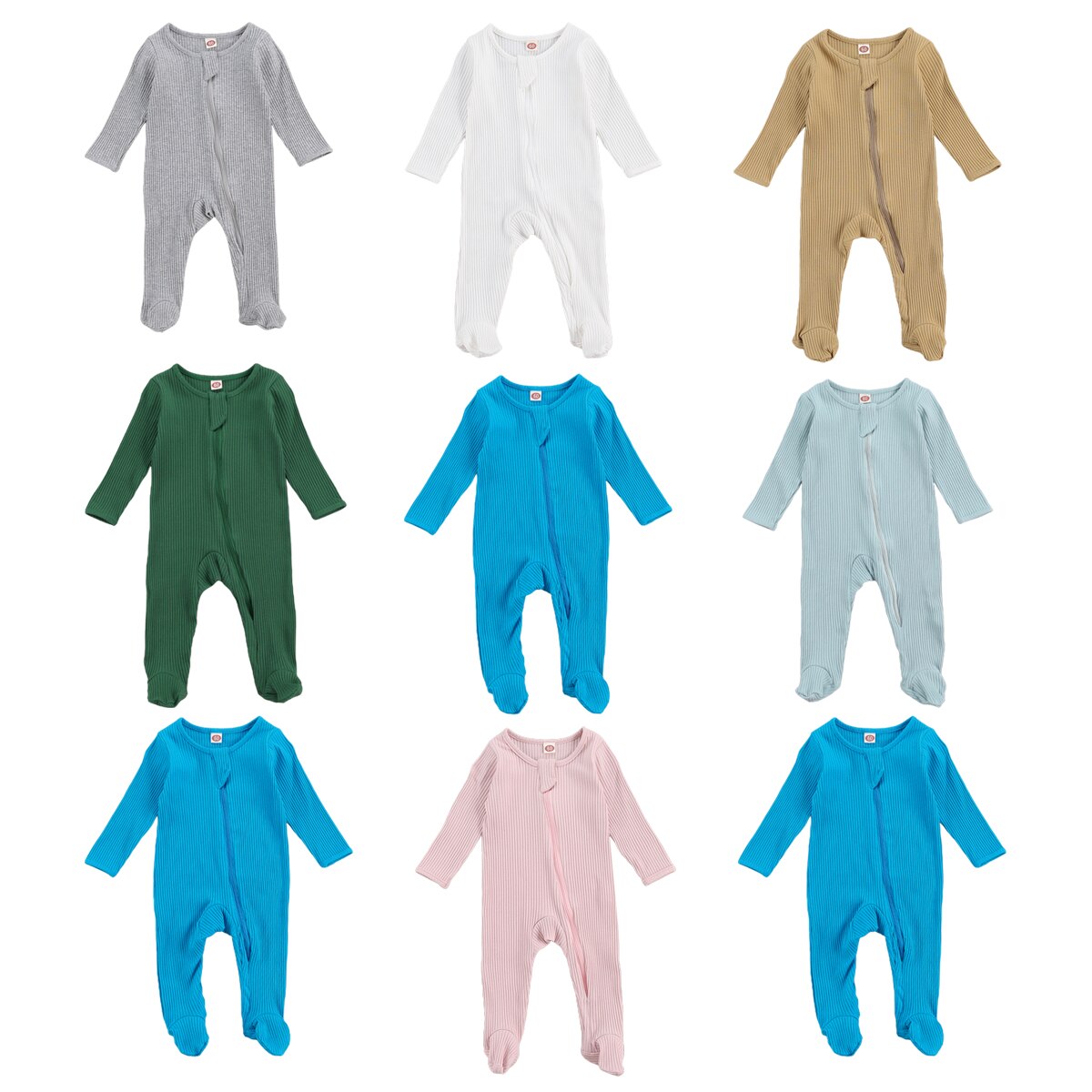Baby & freundlicher Neugeborenen Kleinkind Baby Jungen Mädchen lang Ärmel Reißverschluss Footies Strampler Gesamt Outfit Kleidung