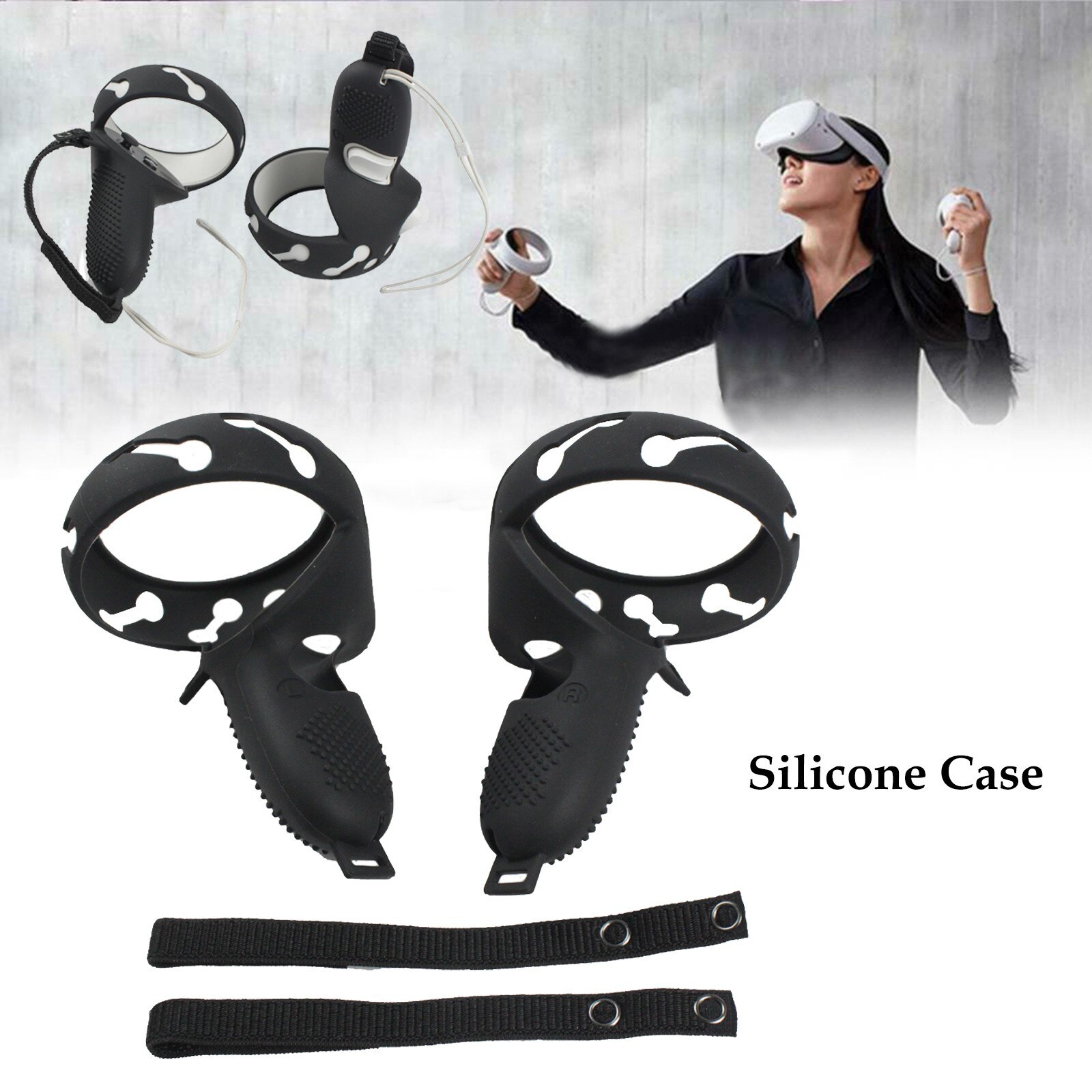 Silicone Case Set for Oculus quest 2 Handle VR Accessory Soft Protective Sleeve Case Shell Set for Oculus quest 2 In stock 17