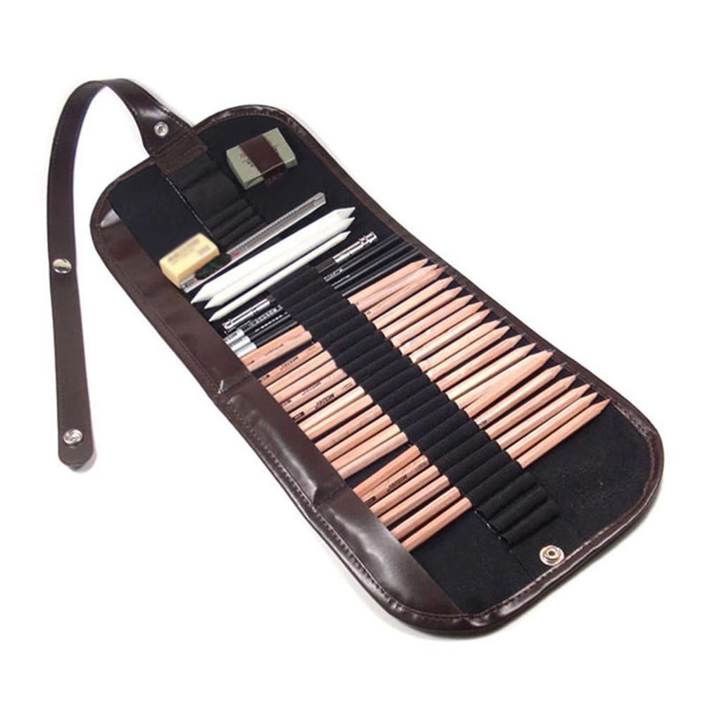 29 Pcs Sketching Pencil Set Charcoal Extender Eraser Cutter Drawing Suit Art Kit Painter School Students Art Supplies