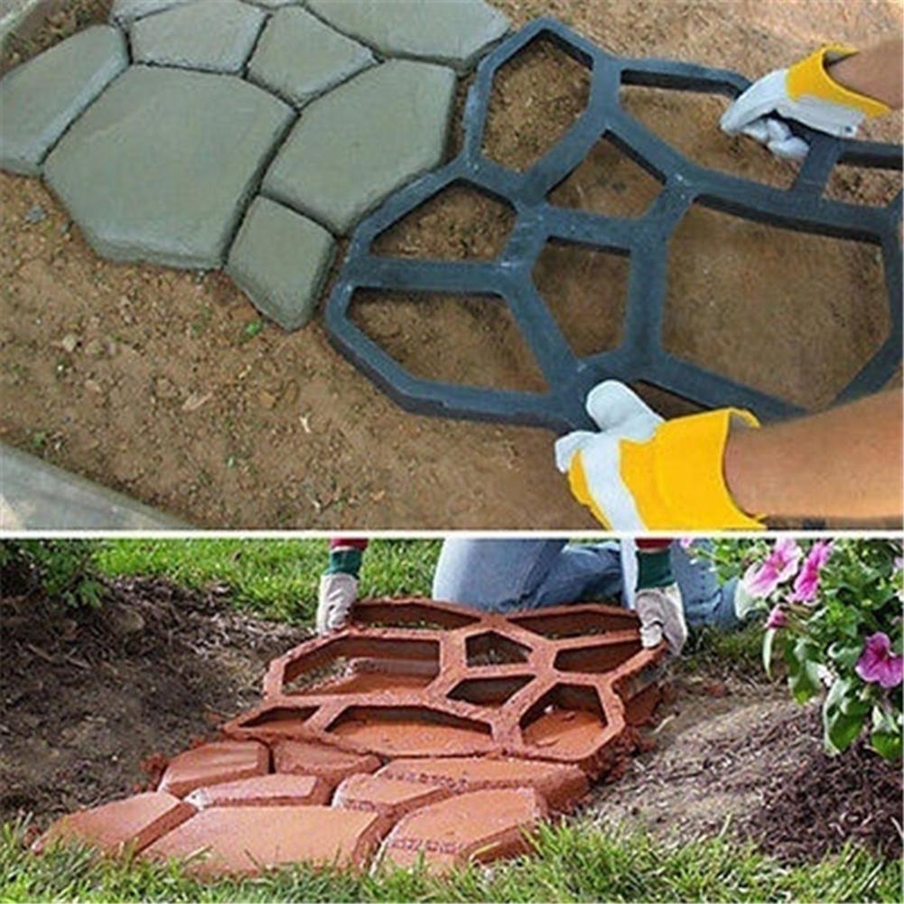 Black Plastic Making DIY Pavement Mold Home Garden Floor Road Concrete Stepping Driveway Stone Path Mold Patio Maker Gardening