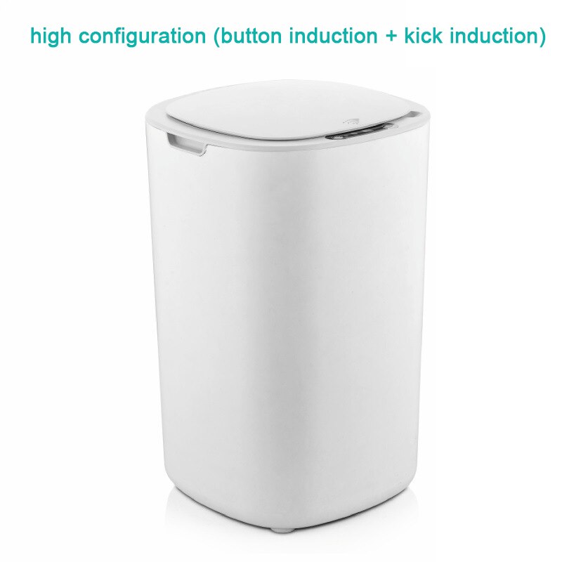 Automatic non-contact smart trash can, household electric trash can, kitchen, bathroom, living room trash can, induction: High white4