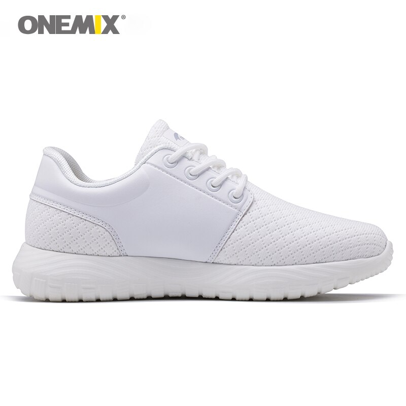 Onemix Women's Running Shoes Breathable Mesh Sports White Sneaker Lightweight Cushioning DMX Sneakers for Walking Shoes