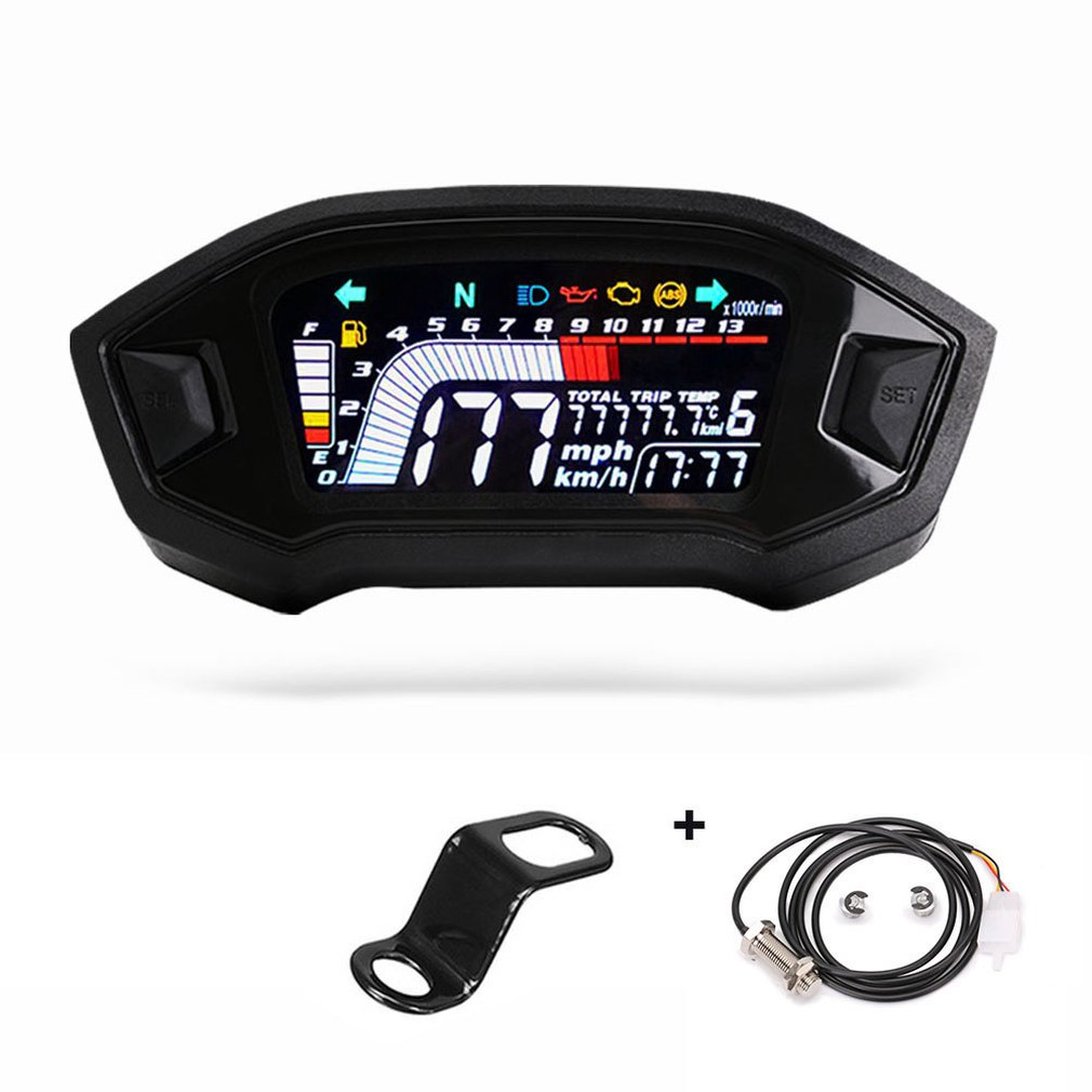 Moto LCD Instrument LCD couleur affichage odomètre température de l'eau compteur de vitesse ABS général voiture accessoires: Magnetic sensor
