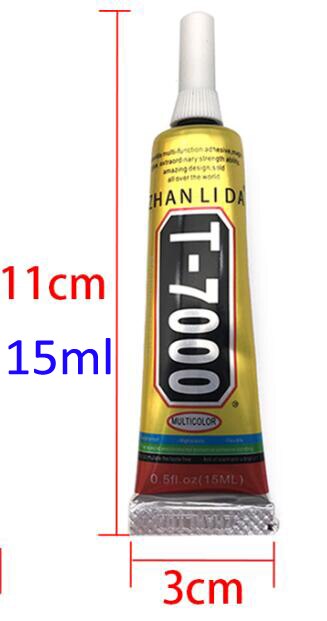 Pantalla táctil de vidrio adhesivo multiusos T-7000 de 50ml y 15ml para reparación de teléfonos móviles, adhesivo líquido negro para pegamento T7000: 15 ML T7000