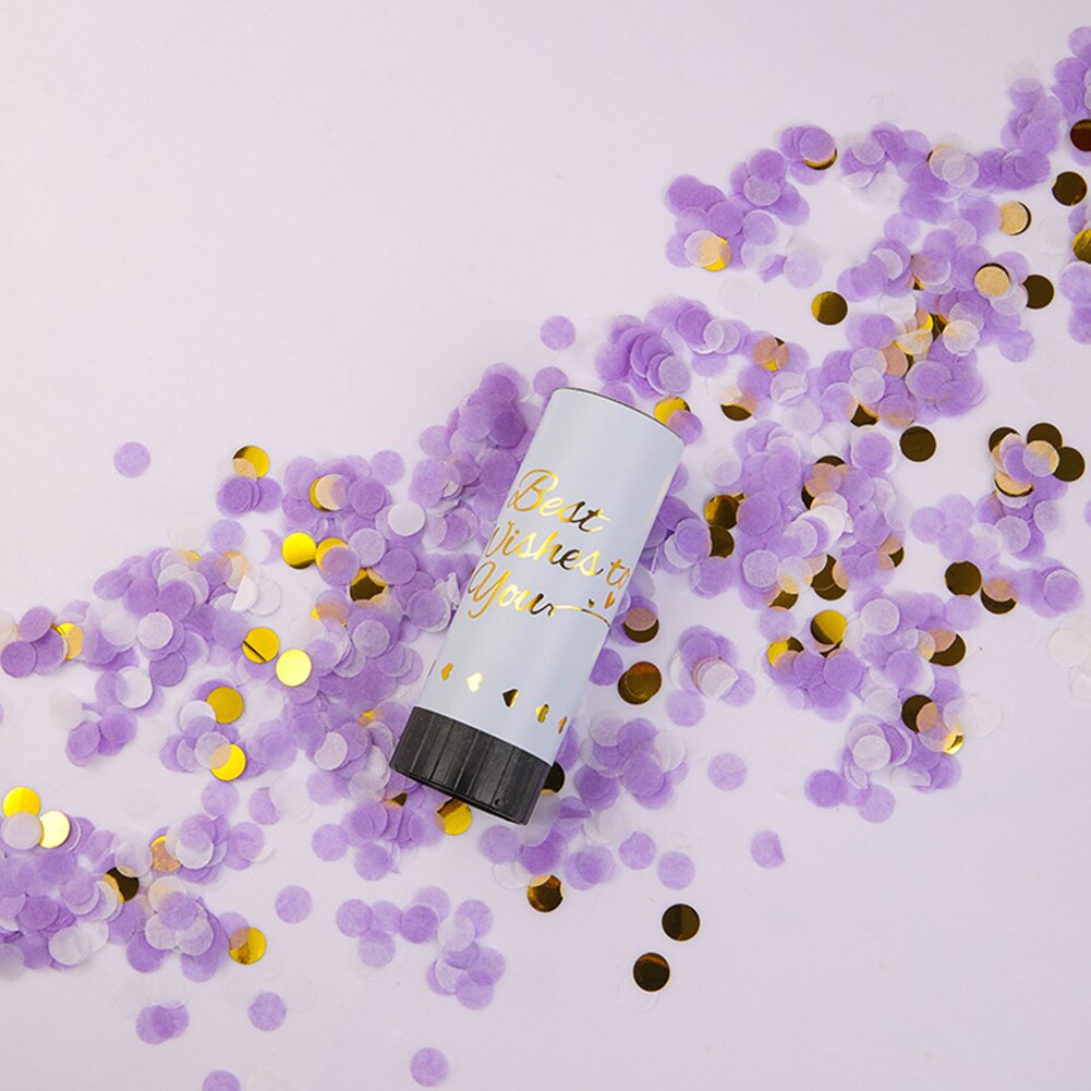 1pcs Confetti Cannons Party Poppers Wedding Streamers Air Compressed Confetti Handheld Graduation Wedding Party Supplies: Purple