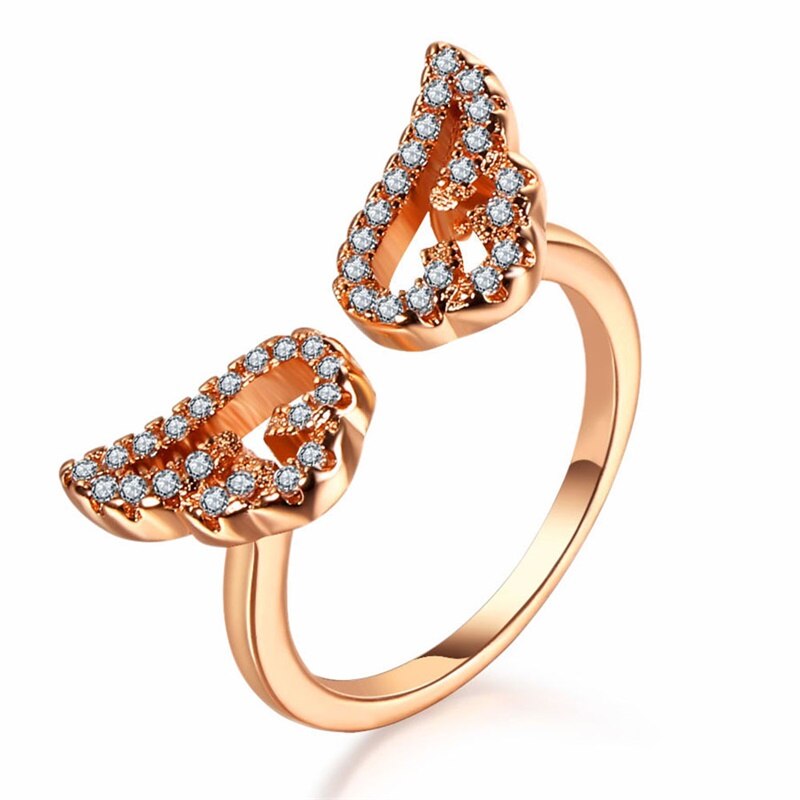 IPARAM Regolabile Ali di Angelo Anello Micro Pavimenta Zircone In Oro Anelli di Colore Per Le Donne di Modo squilla I Monili bague femme Femmina regali: R296-3