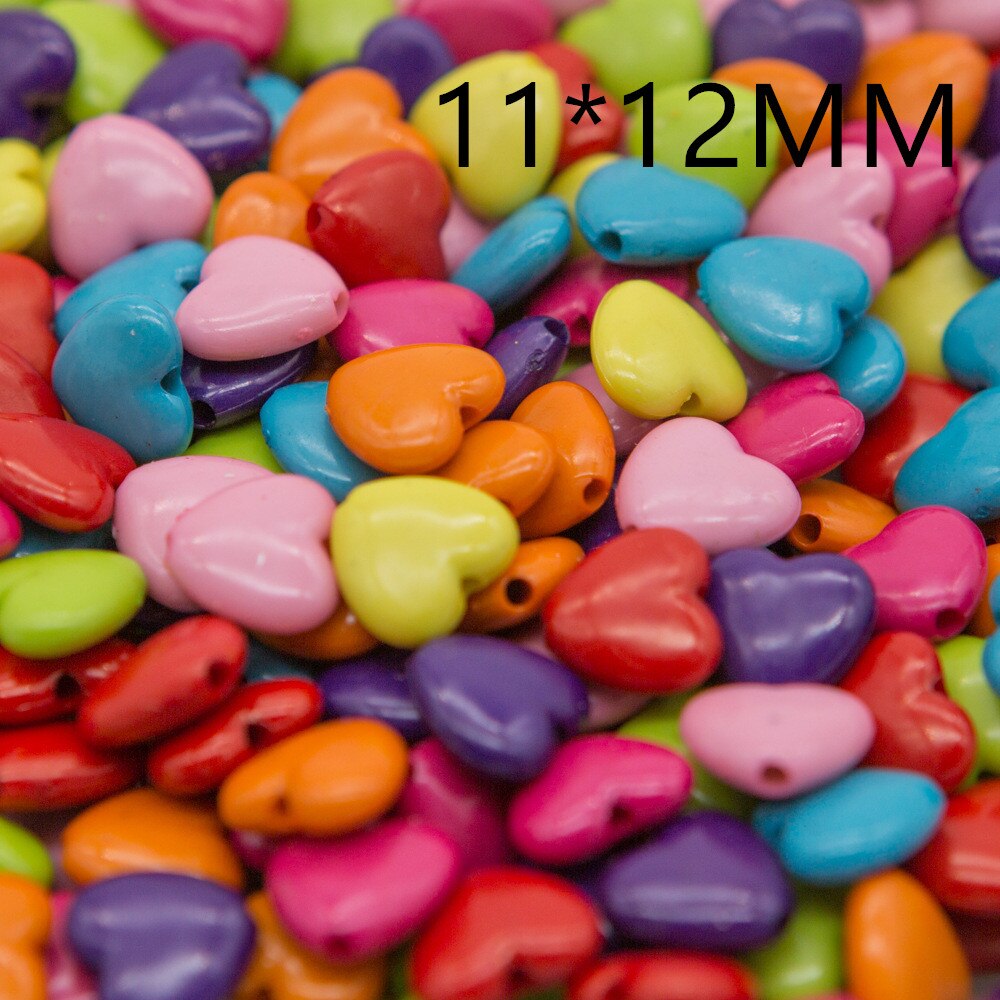 50/200 stk farvede akrylperler børn diy perler til smykkefremstilling af armbånd halskæde produktion: 3 / 200 stk