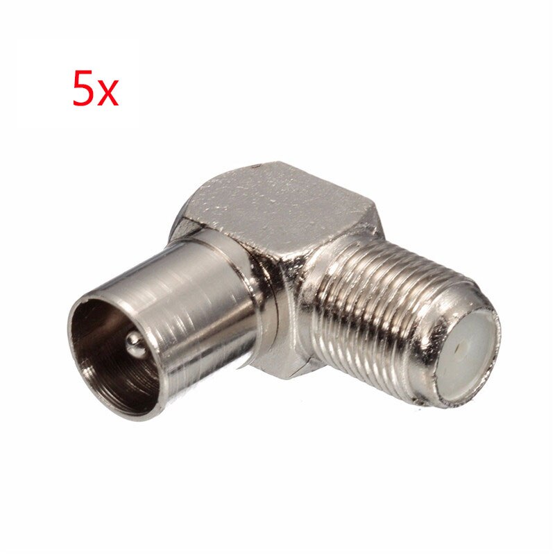Connecteur de câble d&#39;antenne TV à angle droit 5 pièces/ensemble 90 degrés, RF Coaxial F femelle à prise TV mâle à prise femelle