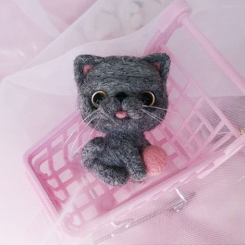 Jiwuo Wool Felt Poke Handmade Animal Pet Doll Toy Wool Needle Felting Kit Cat Shiba Inu Material Package DIY For Beginner: 4