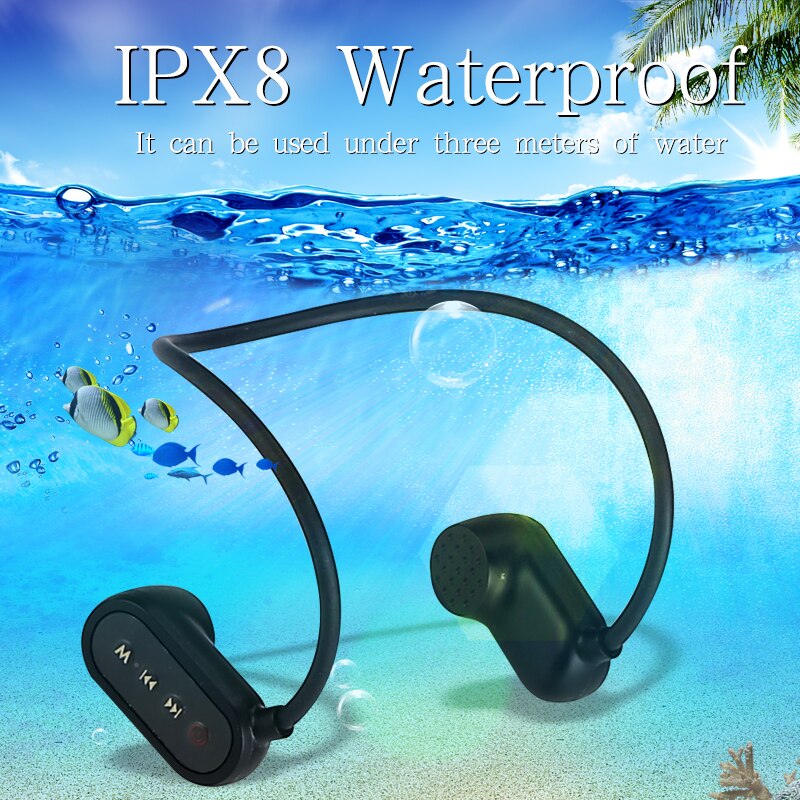 IPX8 Waterdichte Zwemmen MP3 En Bluetooth MP3 Speler Sport Headphone8g 16G 32G Muziekspeler Upgrade Mp3 Speler