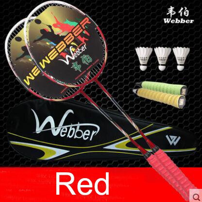 Webbed Rackets WEBBER 2 Pieces of Ultra Light Carbon Badminton Ra... – Vicedeal
